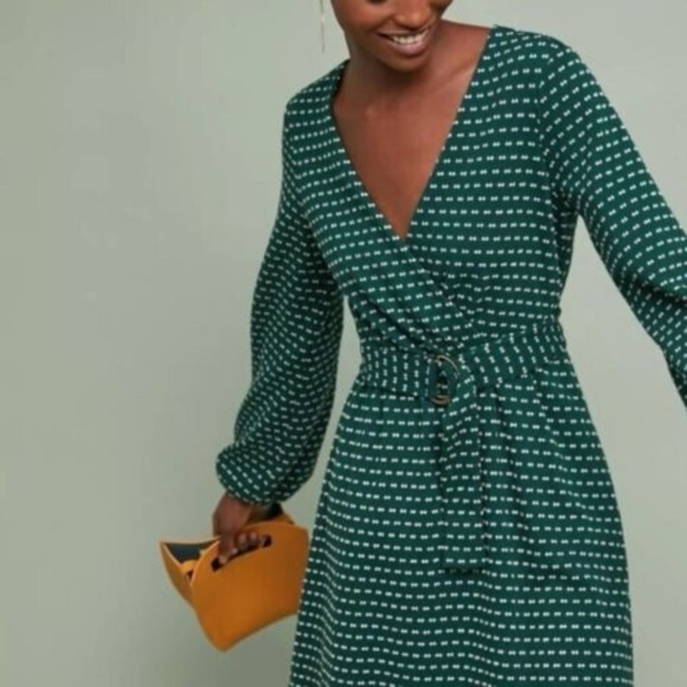 Anthropologie Maeve Green Malta Dress